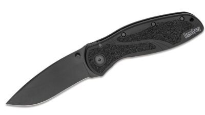 Blur Assisted Folding Knife 3.375" Black Plain 14C28N Blade, Black Aluminum Handle, Liner Lock 1670BLK