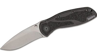 Blur Assisted Folding Knife  3.4" S30V Stonewash Plain Blade, Black Aluminum Handle, Liner Lock 1670S30V