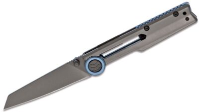 Decibel Folding Knife 3" Gray Titanium Carbo-Nitride Reverse Tanto Blade and Stainless Steel Handle, Frame Lock 2045