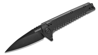 Fatback Assisted Flipper Knife 3.5" Black Spear Point Blade, Black Zytel Handle, Liner Lock 1935