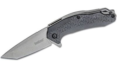 Freefall Assisted Flipper Knife 3.25" Plain Stonewash Tanto Blade, Black GFN Handle 3840