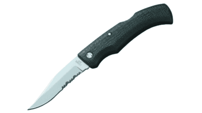 Gatormate Folding Knife 2.75" Combo Blade, Rubber Handle, Lockback 06151