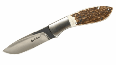 Grandpa's Favorite Fixed 3.15" Drop Point Blade Knife, Stag Scales 2845