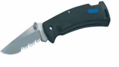 Protege™  FLICK-IT Serrated Knife Lockback Nylon Sheath Thumbstud 2004  450-FX-0