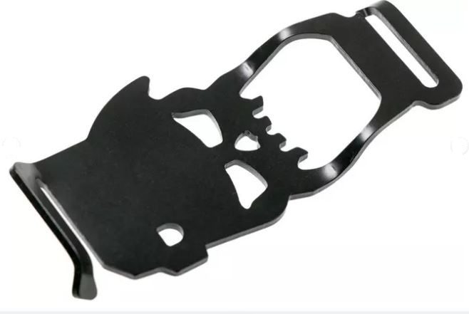 MacV Bite Stainless Steel Skull Multi Tool with Bottle Opener, Key Chain, Backpack Clip, 3.3" Overall BT1001-CP - Image 2