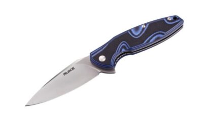 P105 Fang Pocket Knfe Linerlock. Pale Blue & Black Skid-Proof G10 Handle P105-K