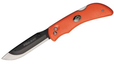 Razor-Blaze/Lite Folding Hunter Knife 3.5" Replaceable Blade, Orange TPR Handle, Mossy Oak Nylon Sheath, Lockback RB-20