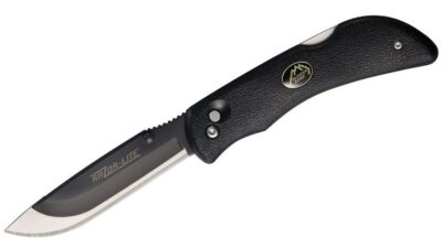 Razor-Lite Folding Hunter Knife 3.5" Replaceable Blade, Black TRP Handle, Black Nylon Sheath, Lockback RL-10