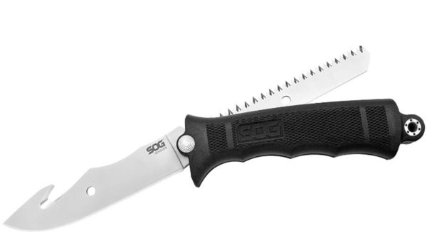 Revolver Hunter Fixed Blade Revolving 4.75" Blade w/Gut Hook & Saw, GRN Handle, Nylon Sheath  FX20-N