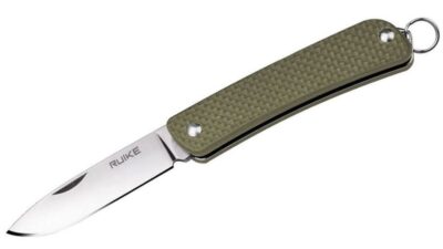 S11 Criterion Collection Keyring Knife 2.1" Polished Blade, OD Green G10 Handle S11-G