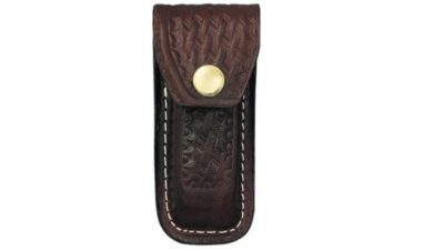 Sheath Brown Basketweave Leather Fits Large Swiss Army Knives SH248