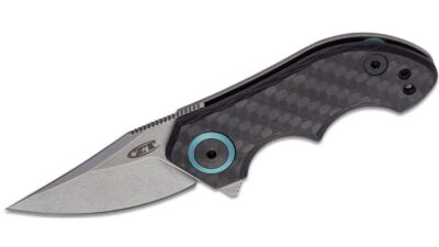 Tim Galyean Flipper Knife 1.8" CPM-20CV Stonewashed Blade, Carbon Fiber and Titanium Handle, Frame Lock 0022
