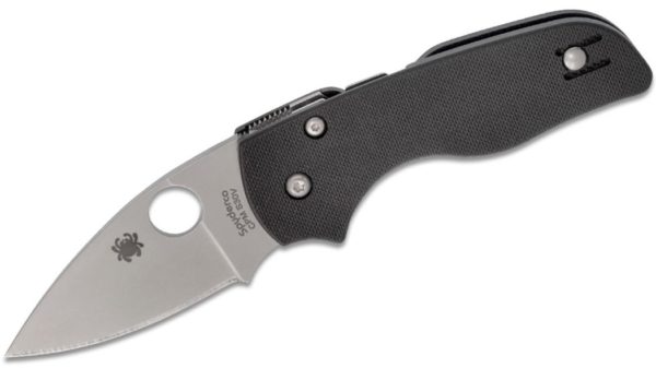 Lil' Native Compression Lock Folding Knife 2.47" CPM-S30V Satin Plain Blade, Black G10 Handle C230GP