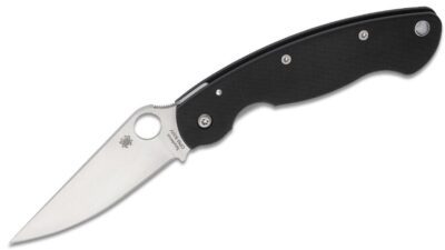MilitaryFolding Knife 4" S30V Satin Plain Blade, Black G10 Handle, Liner Lock C36GPE