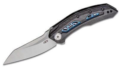 TDS Tuned Detent System Flipper Knife 3.4" CPM-20CV Modified Sheepsfoot Blade, Carbon Fiber Handle, Frame Lock 2TN 0762