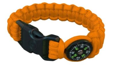 Paracord Survival Compass Bracelet, Orange 20-295-345-N18