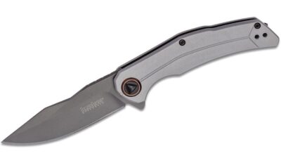 Believer Assisted Flipper Knife 3.25" Gray PVD Clip Point Blade, Stainless Steel Handle, Frame Lock 2070