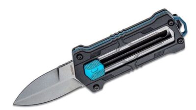Kapsule EDC Pocket Knife, 1.9" Spear Point Blade, Manual Opening, Sliding Button Lock, Black 1190