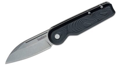 Platform Double Detent Slipjoint Folding Knife 2.75" Bead Blasted Sheepsfoot Blade, Black GFN and Stainless Steel Handle, Nail Clipper and File Built-In 2090