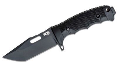 Seal FX USA-Made Fixed Blade Knife 4.3" S35VN Black Tanto Plain, GRN Handle, Kydex Sheath 17-21-02-57