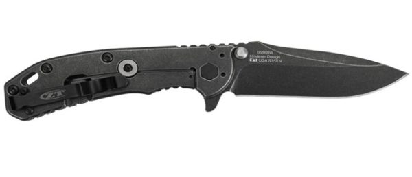 Hinderer Assisted Flipper 3.75" ELMAX Blackwash Blade, Black G10 and Titanium Handle 0566BW - Image 2