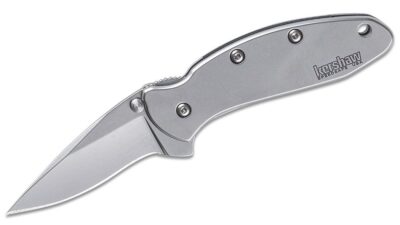 Ken Onion Chive Assisted Flipper Knife 1.9" Bead Blast Plain Blade, Stainless Steel Handle, Frame Lock 1600