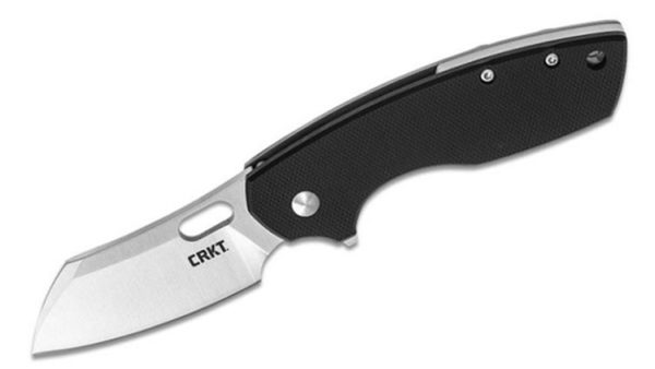 Pilar Large Flipper Knife by Jesper Voxnaes 2.669" Satin Plain Blade, Black G10 and Stainless Steel Handle, Frame Lock 5315G