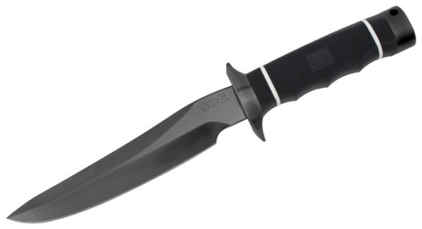 Recon Bowie 2.0 Fixed 6.8" Black TiNi Blade, Kraton Handle, Leather Sheath SRB01-L