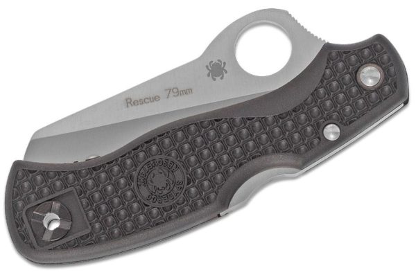 Rescue 79mm Folding Knife 3-1/8" VG10 Satin Serrated Blade, Black FRN Handle, Lockback C45SBK - Image 2