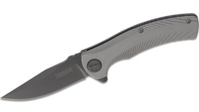 Seguin Flipper Knife 3.1" Gray PVD Blade, Milled Stainless Steel Handle, Frame Lock 3490