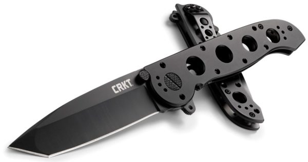 M16 Carson Frame Lock Flipper 3.871" 12C27 Black Tanto Blade, Black Stainless Steel Handle M16-04KS - Image 5