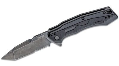 Analyst Tanto Assisted Opening Knife 3.25" BlackWashed Tanto Combo Blade, Black GFN Handle, Liner Lock 2062ST