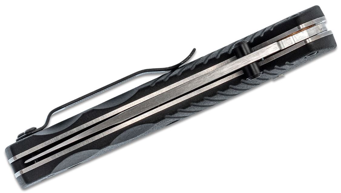 Mini Barrage AXIS-Assisted Folding Knife 2.91" Satin Combo Blade, Black Valox Handle 585S - Image 4