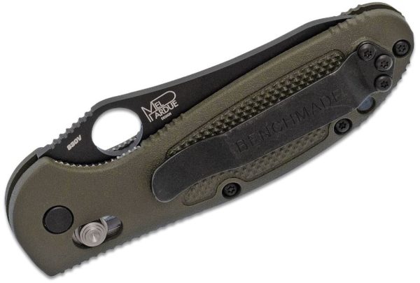 Mini-Griptilian AXIS Lock Folding Knife 2.91" S30V Black Flat Ground Sheepsfoot Combo Blade, OD Green Noryl GTX Handle 555SBKOD-S30V - Image 3