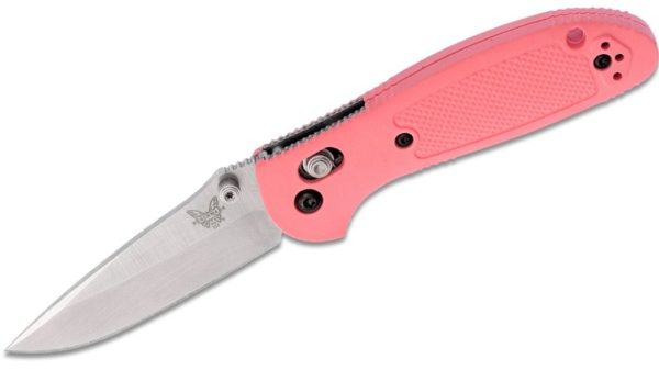 Mini-Griptilian AXIS Lock Folding Knife 2.91" S30V Satin Drop Point Plain Blade, Pink Noryl GTX Handle 556-PNK-S30V