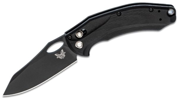 Mini Loco AXIS Folding Knife 3.38" S30V Black Plain Blade, Black G10 Handle 818BK