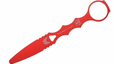 SOCP Folding Trainer 4.47" Red Dull Blade, Black CF-Elite Handle, Carbide Glass Breaker, AXIS/Crossbar Lock 391T