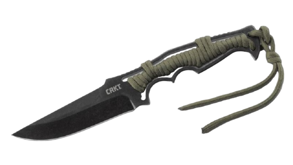 Tighe Breaker Fixed 4.266" Drop Point Plain Blade Knife, Green Cord Wrapped Handle, GRN Sheath 1110