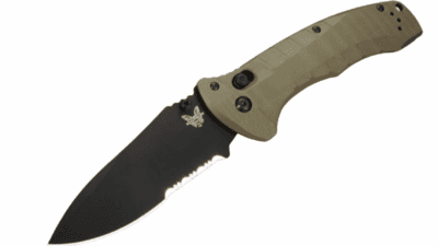 Turret Folding Knife 3.7" S30V Black Combo Blade, Olive Drab G10 Handle, AXIS/Crossbar Lock 980SBK