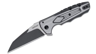 Deadline Diskin Design Pocket Knife 3.4" Two-Tone Wharncliffe Blade and Stainless Steel Handle, Frame Lock 1087