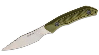 Deschutes Caper Fixed Blade Knife 3.3" D2 Stonewashed Clip Point, Polypropylene with Rubber Overlay, GFN Sheath 1882