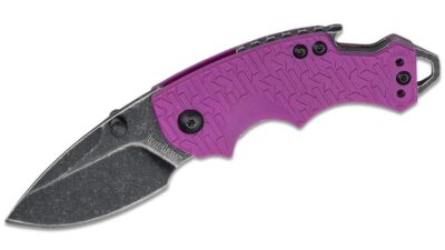Shuffle Multi-Function Folding Knife 2.4" Blackwash Plain Blade, Purple GFN Handle, Liner Lock 8700PURBW