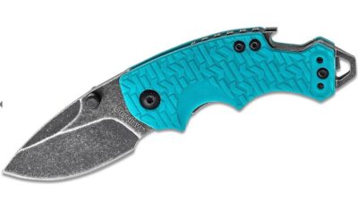 Shuffle Multi-Function Folding Knife 2.4" Blackwash Plain Blade, Teal GFN Handle, Liner Lock 8700TEALBW