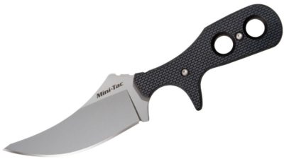 Mini Tac Bowie Neck Knife Fixed 3.625" Bead Blast Plain Blade, Griv-Ex Handle, Secure-Ex Sheath 49HSF