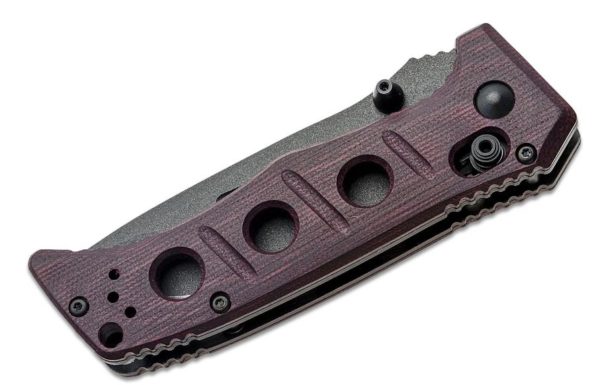 Exclusive Shane Sibert Mini Adamas Folding Knife 3.25" CruWear Black Plain Blade, Red/Black Micarta Handle 273BK-2201 - Image 2