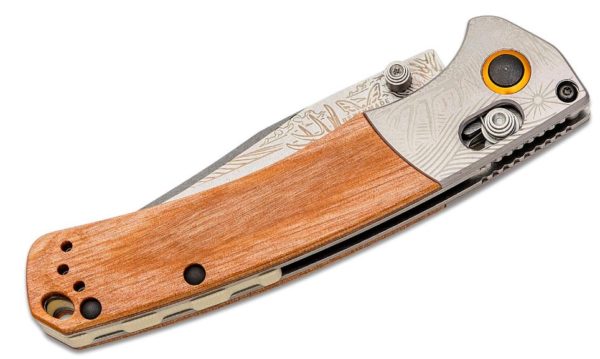 Mini Crooked River Hunt Artist Series Casey Underwood Folding Knife 3.4" S30V Whitetail Deer Engraved Blade, Wood Handle with Etched Aluminum Bolsters 15085-2202 - Image 2