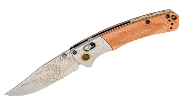 Mini Crooked River Hunt Artist Series Casey Underwood Folding Knife 3.4" S30V Whitetail Deer Engraved Blade, Wood Handle with Etched Aluminum Bolsters 15085-2202
