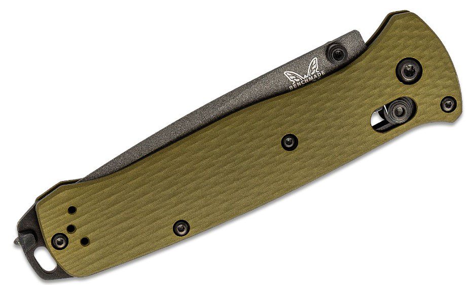Bailout AXIS Folding Knife 3.38" CPM-M4 Gray Cerakote Tanto Plain Blade, Woodland Green Aluminum Handle 537GY-1 - Image 2