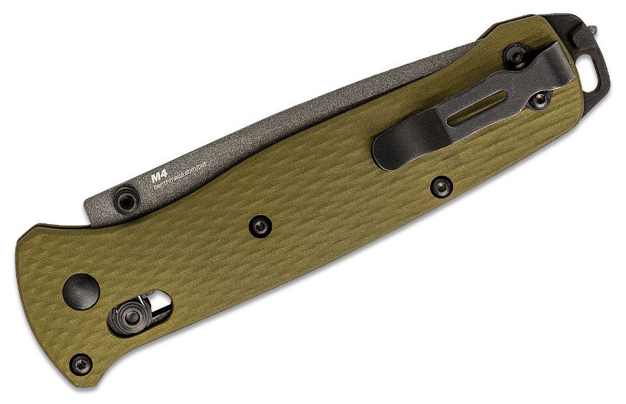 Bailout AXIS Folding Knife 3.38" CPM-M4 Gray Cerakote Tanto Plain Blade, Woodland Green Aluminum Handle 537GY-1 - Image 4