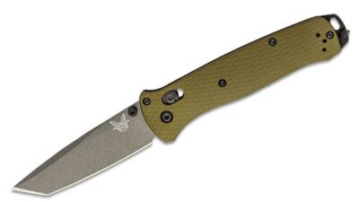Bailout AXIS Folding Knife 3.38" CPM-M4 Gray Cerakote Tanto Plain Blade, Woodland Green Aluminum Handle 537GY-1